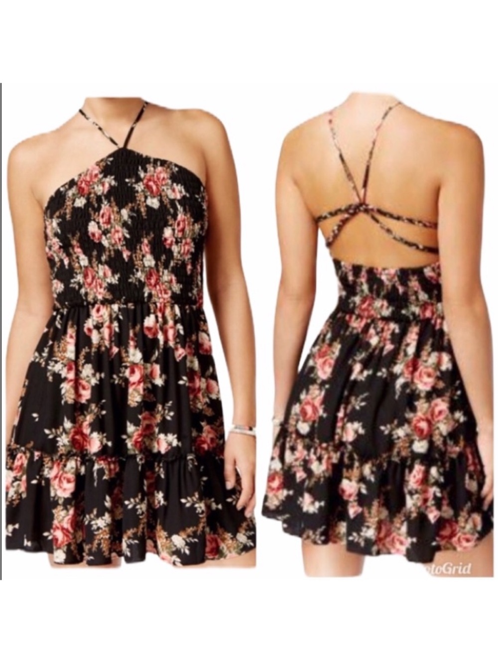 B. Darlin Floral Smocked Halter Sundress